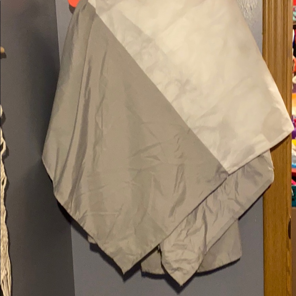 Gray bed skirt